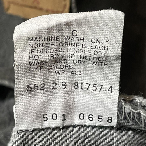 Levi's 80s 1988 USA made 501 yarn dyed black W29 Straight limited