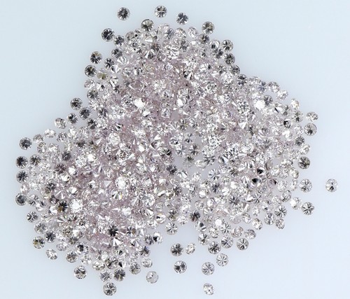 Natural Loose Diamond Round Pink Color SI1 0.80 MM to 1.00 MM 25 Pcs Lot Q27 - Picture 2 of 5