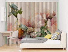 3D Fantasy Pink Flower ZHUA4163 Photo Curtain Window Blockout Fabric Amy 2023