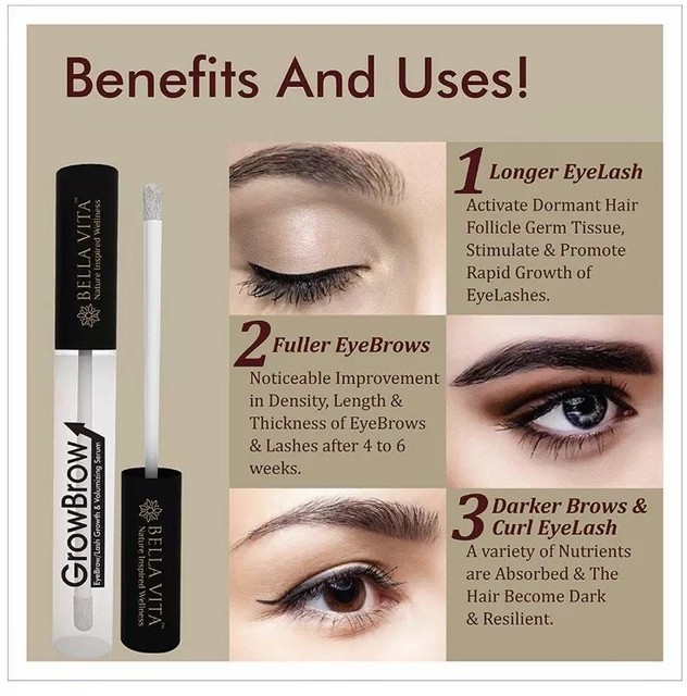 GrowBrowEyebrow Eyelash Hair Growth & Volume Serum With Vitamin E5ml