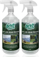 Tent and Gear Waterproofer 2 x 1L Spray One Chem Camping Hiking Water proofer
