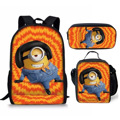 Minions Despicable Me School Backpack Insulated Lunch Bag Rucksack Pencil Case A - Picture 28 of 48