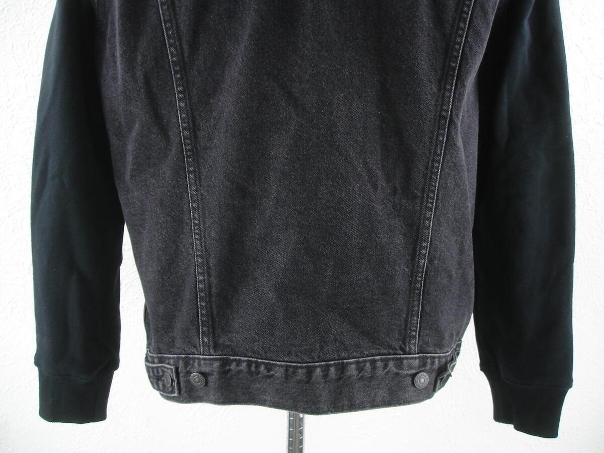 Levi's Men's L Hybrid Hoodie Denim Trucker Jean Jacket Black Levi's Men's L Hybrid Hoodie Denim Trucker Jean Jacket Black