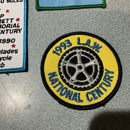 Vintage bicycle patch lot Mix 6 Patches 1990's L.A.W. CENTURY / MOUNT DORA ETC - Picture 3 of 9
