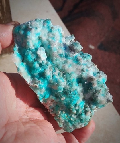 Incredibile quarzo scintillante bifacciale con emimorfite blu del Congo - Foto 4 di 6