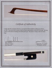 A fine old French certified cello bow by Nicolas Maline, c. 1845.