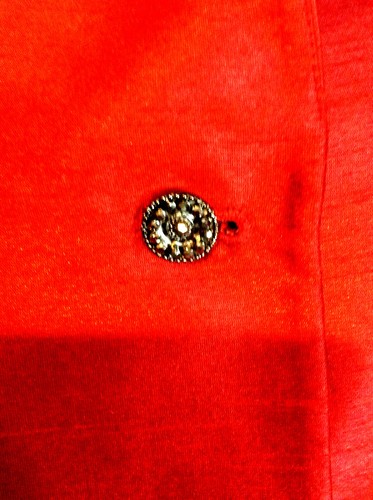 Red Evenng Jacket by CACHET Rhinestone buttons Ruffle Collar 12 - Picture 3 of 4