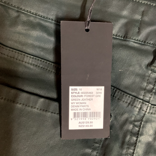 Witchery NWT Women's (10) Mid Rise Skinny Leg Ankle Grazer Green Denim Pants - Picture 4 of 4