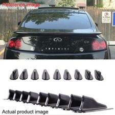 Black Vortex Generator 9pc Evo Roof Shark Fins Spoiler Wing Kit