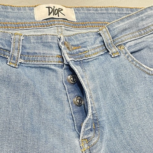 Dior Men’s Light Wash Denim Jeans Button Closure Loud Back Patch size 34x27 - Picture 6 of 10