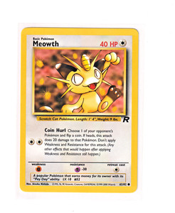 Pokemon Card - Team Rocket 62/82 - MEOWTH (common) **1st Edition** - NM