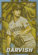 YU DARVISH TOPPS FIRE GOLD MINTED HOLO FOIL SAN DIEGO PADRES #135 2022 22