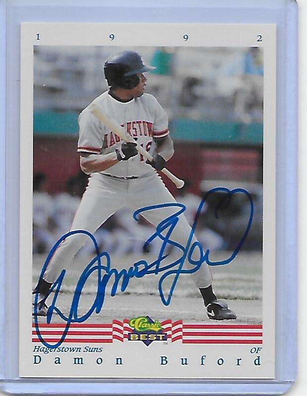 Baseball Card IP auto DAMON BUFORD 1992 Classic Best Hagerstown Suns Orioles