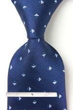 New Classic Polka Dot Blue White JACQUARD WOVEN 100 Silk Men's Necktie Tie