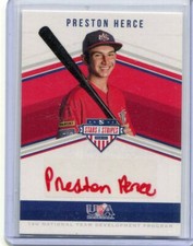 2018 Stars and Stripes 14U Autographs Preston Herce Red Ink Auto 6/10
