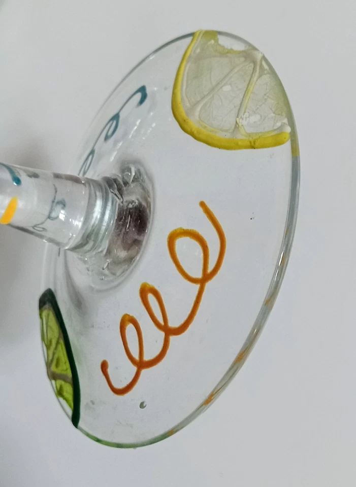 One Margarita Vasos y Jarra a Juego, Pintado a Mano, Limón y Limas, Fiesta Foto 4 de 4