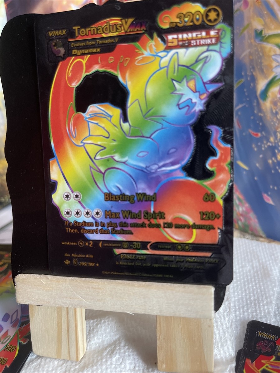 Tornados VMAX Rainbow Black Foil Pokemon 🔥Fan Art 🔥Card NM
