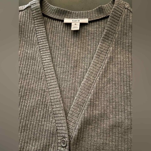 BAR III Grey Sleeveless Ribbed Button Down Bodycon Dress sz XL (NWT) - Picture 8 of 9