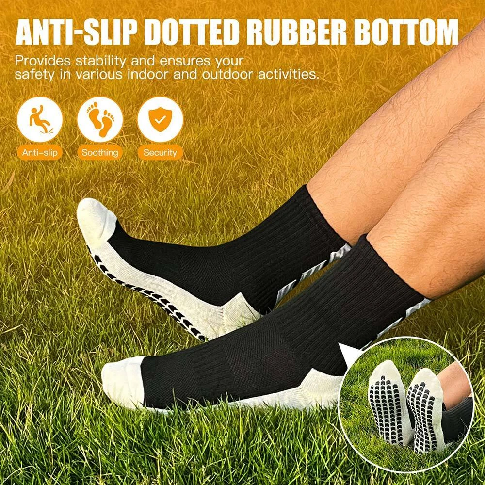 3Pairs Anti Slip Non Skid Slipper Hospital Socks with grips for