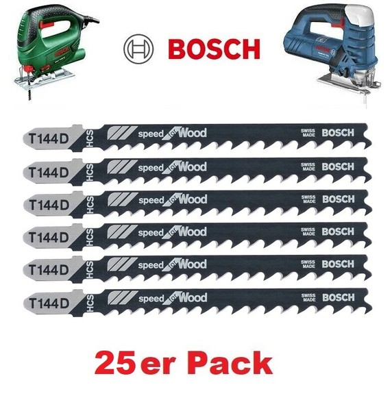 Bosch 25Er Pack StichsäGeblatt 100Mm Schnelle Gerade Schnitte In Holz T 144 D-image