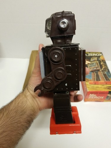 Vintage Japan Tin Litho Battery Operated Mr. Zerox W/ Original Box Rare! - Picture 3 of 12