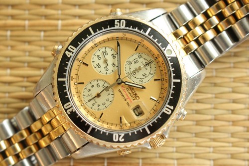 SEIKO 7T42-6A50 SPORTS 150 DIVER TU-TONE DIAL DEPLOYMENT CHRONO WATCH \u0026 BOX  SET | eBay