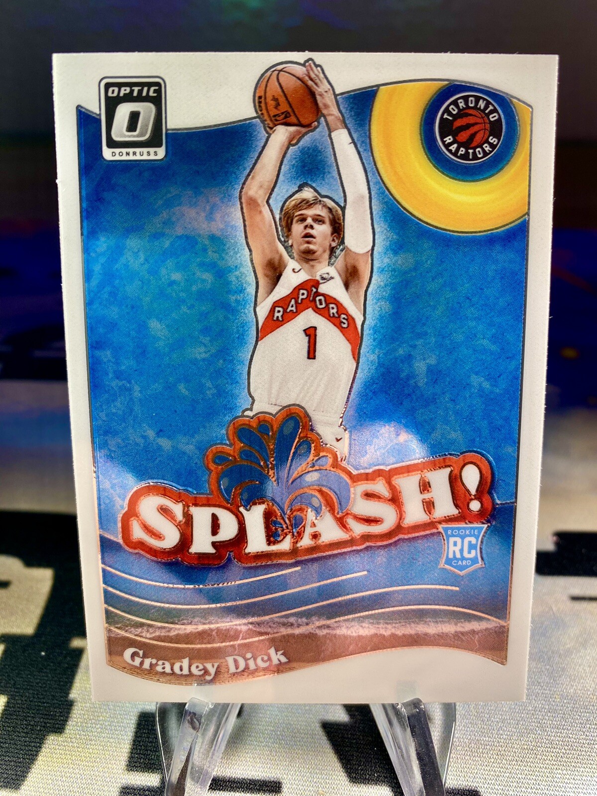 2023-24 Gradey Dick Panini Donruss Optic Splash! Rookie Card #9 Toronto Raptors