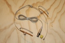 Beige Double Earhook Headset Mic for Shure Wireless w/TA4F 4pin mini XLR NEW