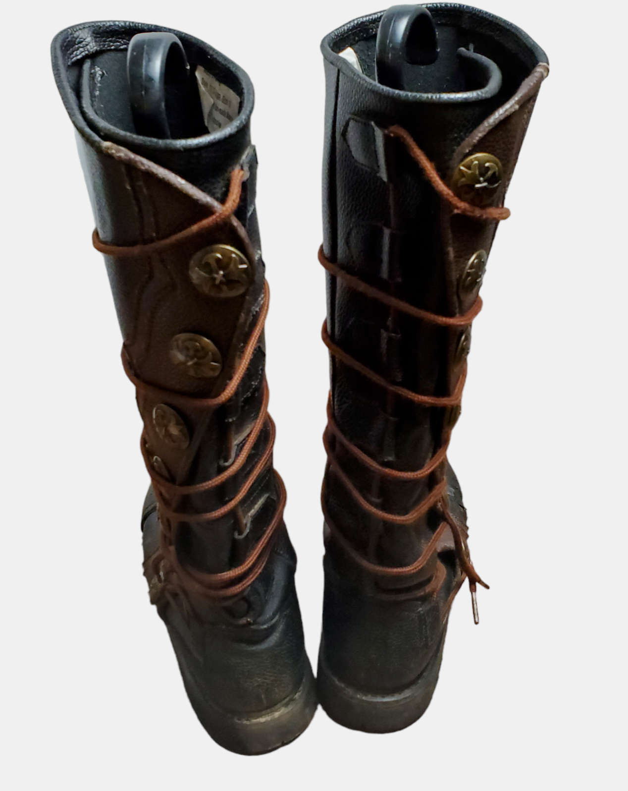 House of Andar Black Brown Leather KneeHigh Renaissance Boots Mens 10