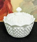 Vintage FENTON White Milk Glass Sugar Bowl With Lid, Ø5", 11oz
