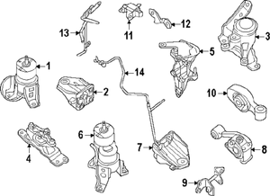 NISSAN-112103KA0A-GENUINE-OEM-SIDE-MOUNT