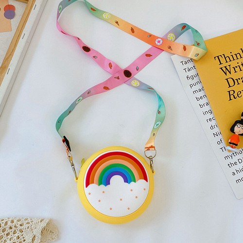 Rainbow Coin Purse Child Baby Girl Cross Body Tote Bag Small Crossbody - Picture 2 of 12