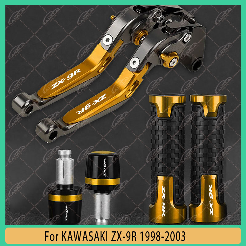 モンキーD For KAWASAKI NINJA ZX-9R CNC Handle Grips Cap Adjustable