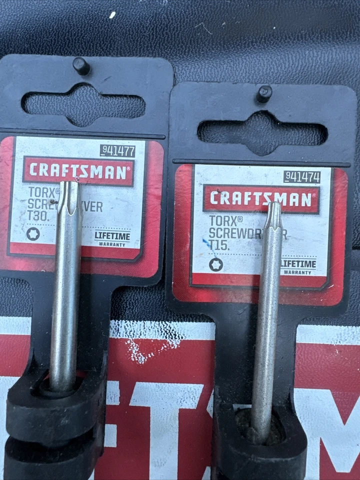 Sears Craftsman USA NOS 2pc Torx On Card 41477 41474 T15 T30 - Image 2 of 4