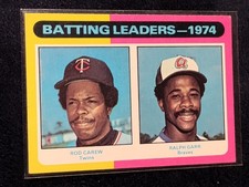 1975 Topps Baseball - #306 MLB 1974 Batting Leaders Rod Carew/Ralph Garr VG-EX 