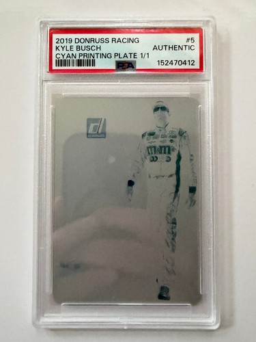 Kyle Busch 2019 Panini Donruss Printing Plate 1/1 #5 PSA