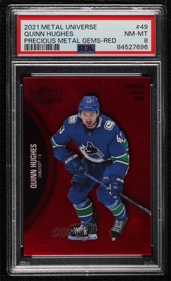 2021-22 Skybox Metal Universe PMG Red 22/100 Quinn Hughes #49 0u70