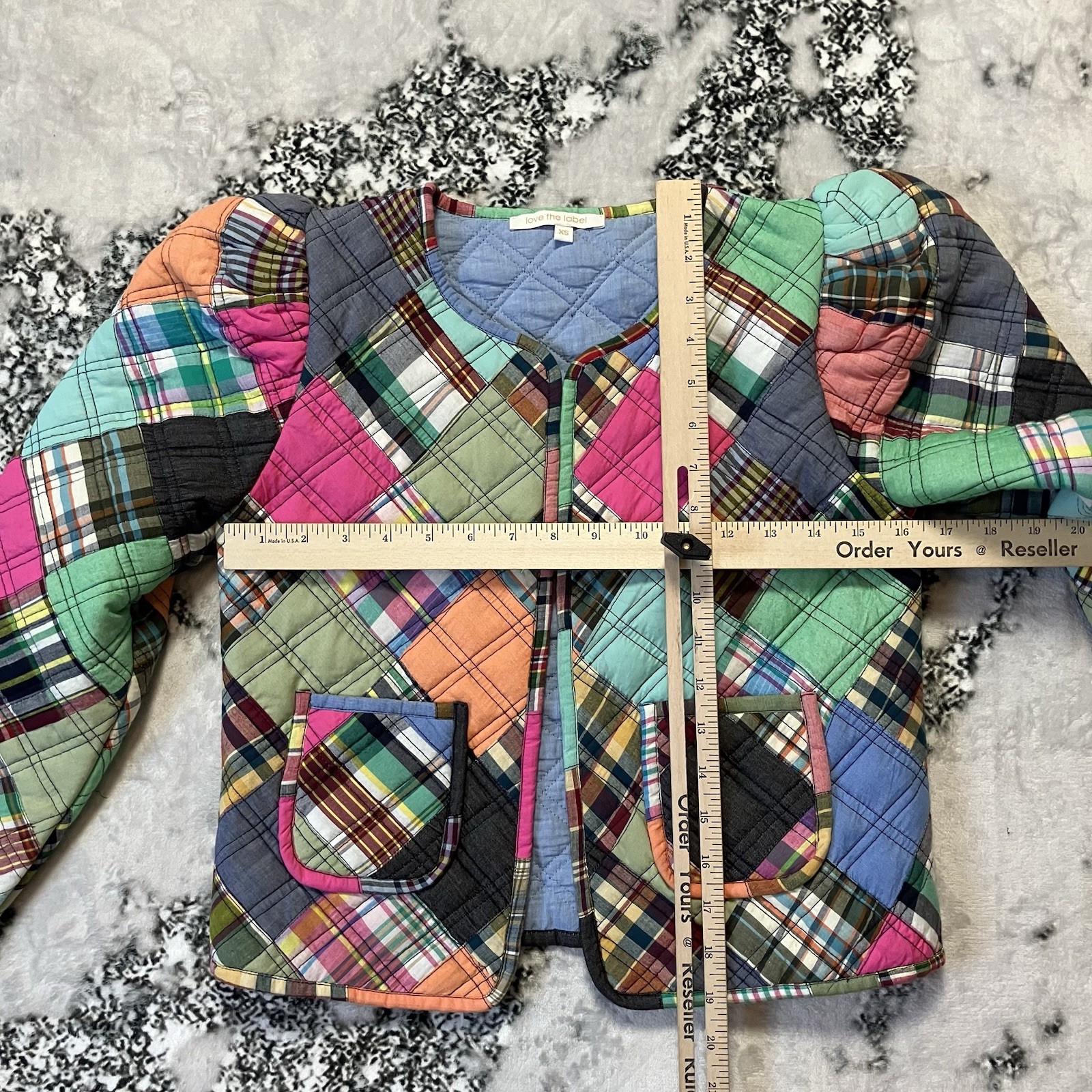 Love The Label Madras Patchwork Jacket Womens Siz… - image 3
