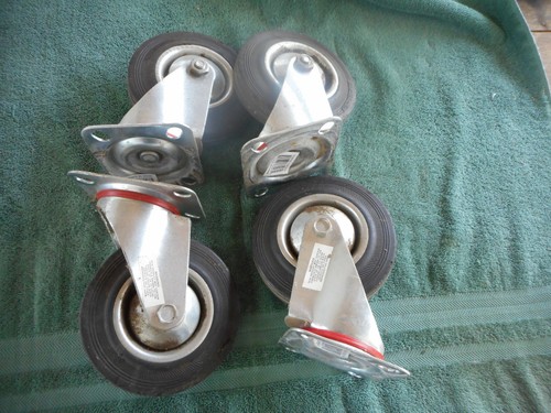 Swivel Plate Caster Wheels 5" Lot of 4
