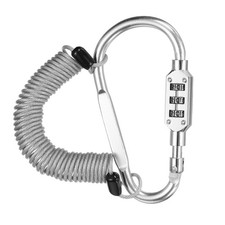 8.2Ft Security Cable Lock Steel Safety Cable with 4.8" Combination Lock Silver