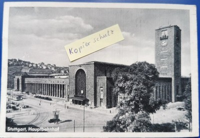 Postcard Stuttgart Central Station approx. 1940
