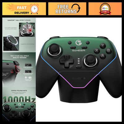 Wireless Gaming Controller for PC/Switch/iOS/Android - RGB, Hall Effect, Swappab