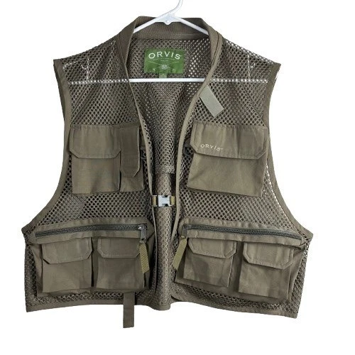 Vintage 80s Orvis Mesh Fishing Gorpcore Techwear Utility Vest M