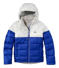 L.L BEAN Kids' Bean's Down Jacket, Colorblock - Regatta Blue Size M 10-12