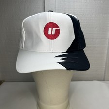 NEW VTG Halliburton Hat Cap Strap Back Black White Sharktooth Baseball 90s