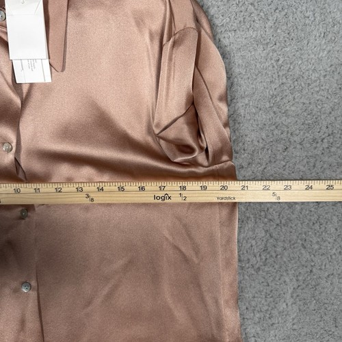 VINCE 100% Silk Satin Finish Bias Long Sleeve Blouse Size Medium $375 - Picture 7 of 14