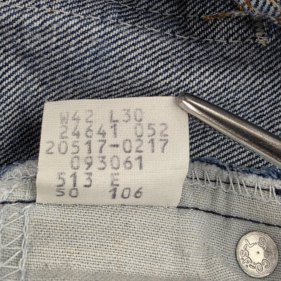 Pantalones de mezclilla vintage años 90 Levi's 20517 0217 Saddleman corte bota para hombre 42x30 pestaña naranja EE. UU. Foto 4 de 4