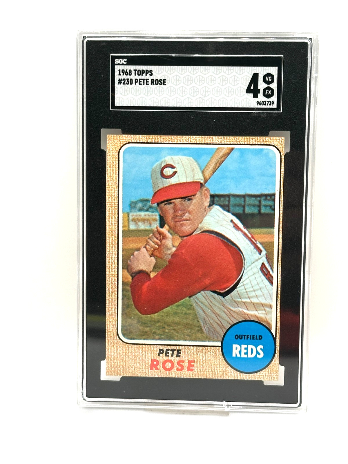 1968 TOPPS #230 PETE ROSE SGC 4 VG-EX CINCINNATI REDS