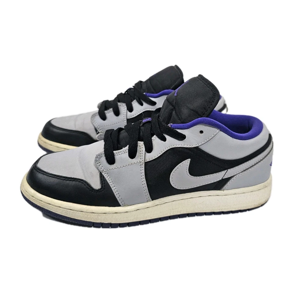 Nike Air Jordan 1 Low Negro Concord Wolf Gris Púrpura Zapatos Para Hombres 7 Y 47553558-014 Foto 3 de 4