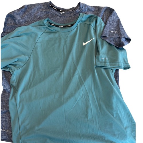 Nike Swim Dri Fit Shirt Short Sleeve Lot 2 Mens Medium UPF 40 Rash Guard - Picture 3 of 8